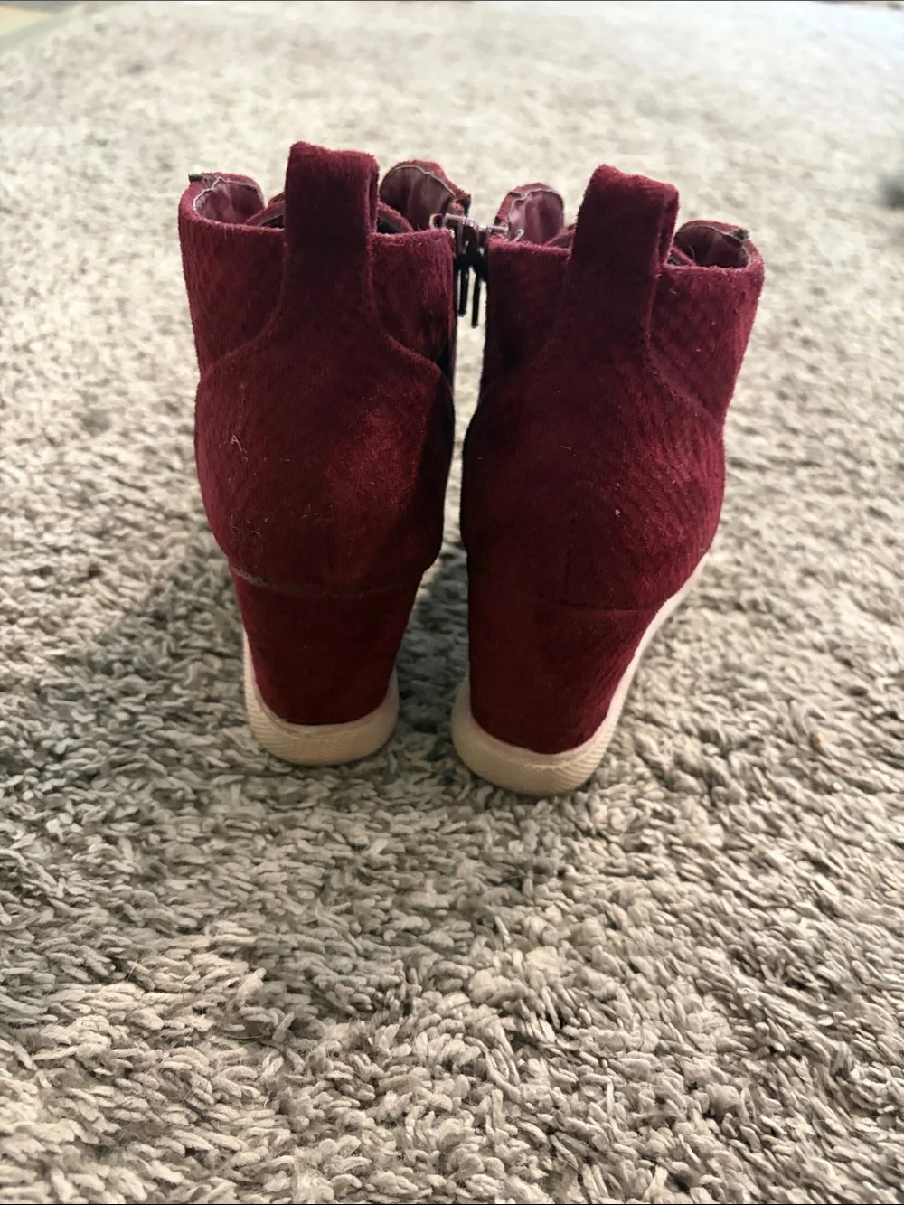 DownEast Burgundy Wedge Sneakers